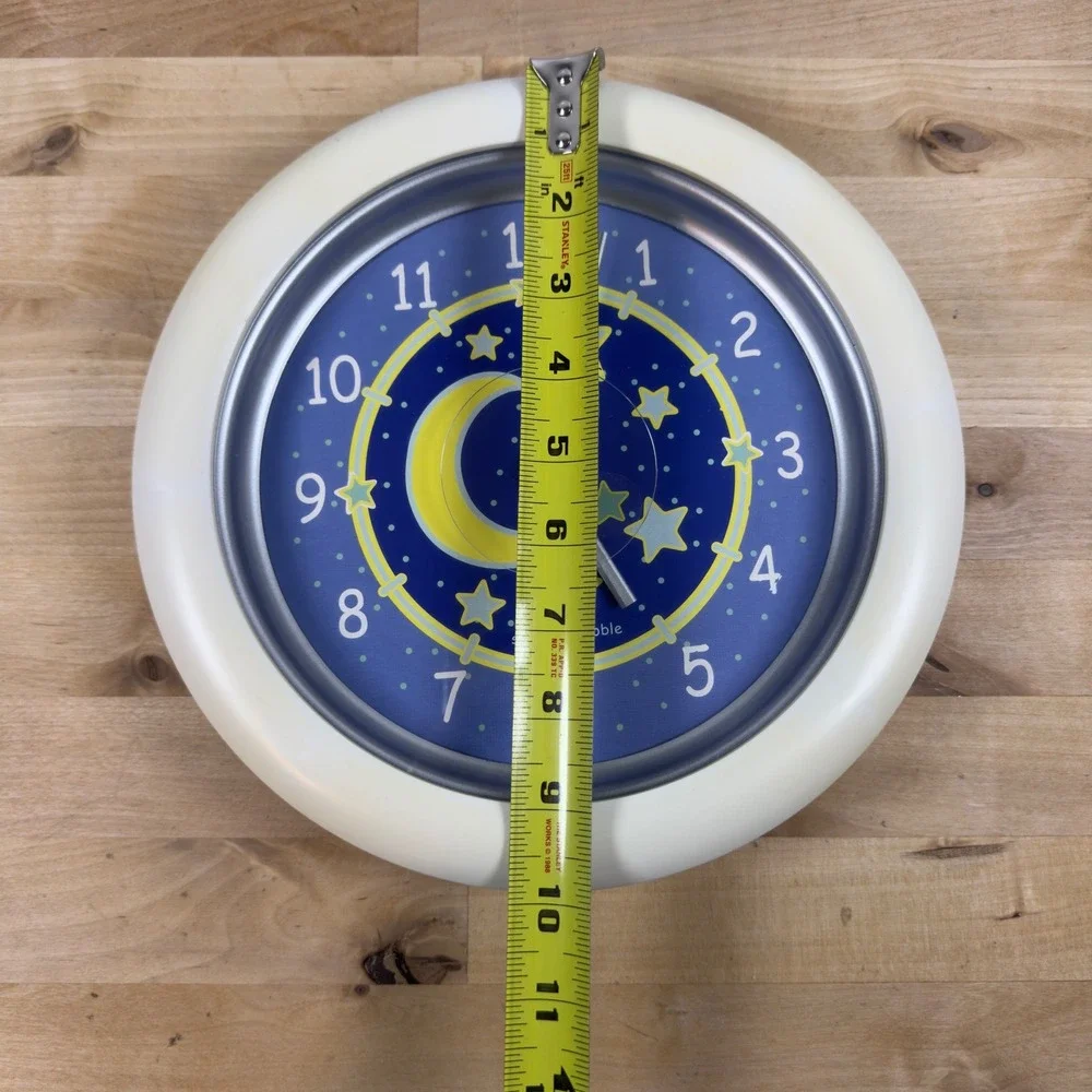 Sterling & Noble Celestial Moon Stars Wall Clock Blue White Takane Quartz 10in